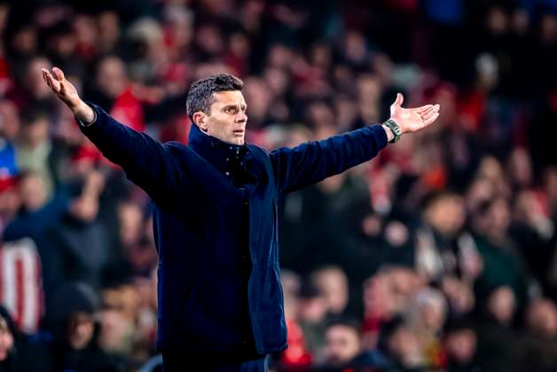 Juventus trainer Thiago Motta during the match PSV Juventus at the Philips stadium for the UEFA Champions League Knockout phase play offs 2nd leg season 2024 2025 in EINDHOVEN, Netherlands on 19 february 2025, photo by Marcel van Dorst EYE4images DeFodi Images Defodi-746