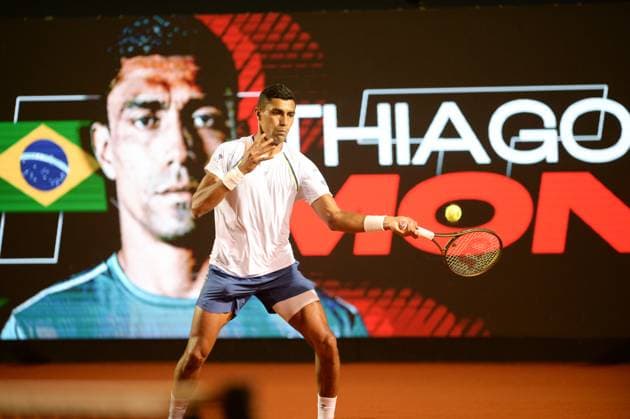 Rio open, etapa do ATP, Tennis Herren world tour 500 Rio de janeiro (rj), 02 19 2025 - rio open atp 500 rj - thiago monteiro during the rio open, a stage of the atp world tour 500, which takes place at the brazilian jockey club in gavea, south zone of rio de janeiro, this wednesday, february 19, 2025. (Foto: Clever Felix Thenews2 imago images) SPO  Copyright: xCleverxFelixx