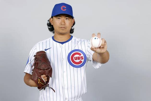 Baseball: Cubs pitcher Imanaga Chicago Cubs pitcher Shota Imanaga poses during a photo session at spring training in Mesa, Arizona, on Feb. 17, 2025.  A14AA0004175830P