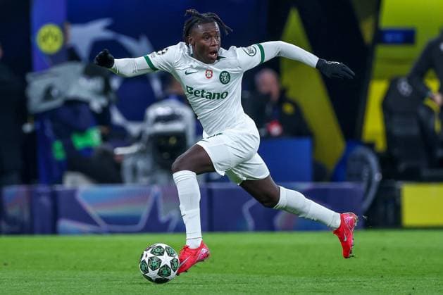 19 02 2025, Football, UEFA Champions League, Borussia Dortmund Sporting Lisbon, Signal Iduna Park, Knockout phase play offs, Season 2024 2025 Geovany Quenda Sporting 57 North Rhine-Westphalia Germany