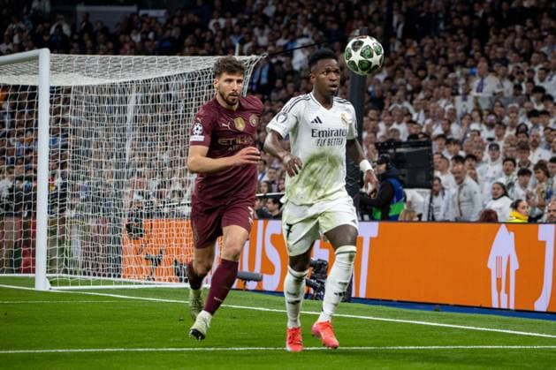 February 19, 2025, Madrid, Spain: Vinicius Jr Real Madrid seen in action during the UEFA Champions League play-off second leg match between Real Madrid and Manchester City at the Santiago BernabÃ u stadium. Final result: Real Madrid 3:1 Manchester City Madrid Spain - ZUMAs197 20250219_aaa_s197_296 Copyright: xDavidxCanalesx