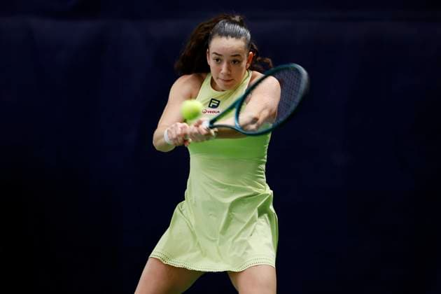 Czech tennis player Tereza Valentova in action during the ITF W75 Winter Prague Open 2025 in Prague, Czech Republic, February 19, 2025. (CTKxPhoto PavelxLebeda) CTKPhotoF202502200001101  CTKPhotoF202502200001101