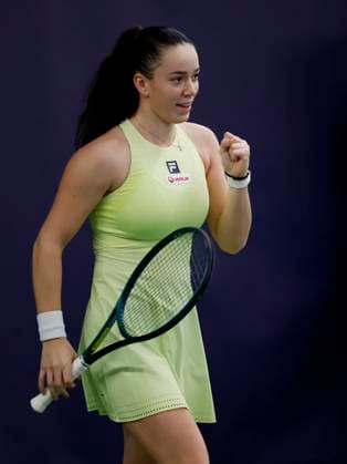 Czech tennis player Tereza Valentova in action during the ITF W75 Winter Prague Open 2025 in Prague, Czech Republic, February 19, 2025. (CTKxPhoto PavelxLebeda) CTKPhotoF202502200001501  CTKPhotoF202502200001501