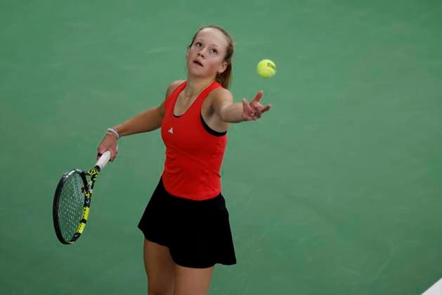 Czech tennis player Alena Kovackova in action during the ITF W75 Winter Prague Open 2025 in Prague, Czech Republic, February 19, 2025. (CTKxPhoto PavelxLebeda) CTKPhotoF202502200000101  CTKPhotoF202502200000101