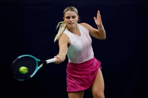 Czech tennis player Barbora Palicova in action during the ITF W75 Winter Prague Open 2025 in Prague, Czech Republic, February 19, 2025. (CTKxPhoto PavelxLebeda) CTKPhotoF202502200002201  CTKPhotoF202502200002201