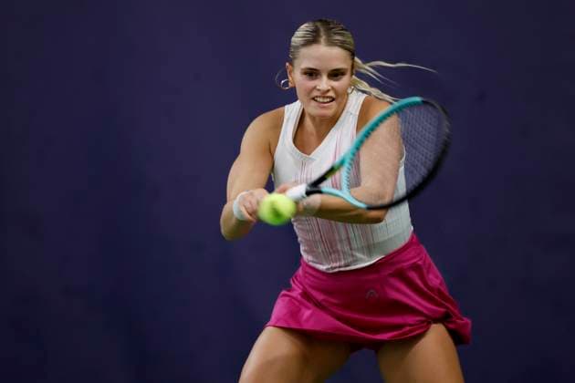Czech tennis player Barbora Palicova in action during the ITF W75 Winter Prague Open 2025 in Prague, Czech Republic, February 19, 2025. (CTKxPhoto PavelxLebeda) CTKPhotoF202502200002301  CTKPhotoF202502200002301