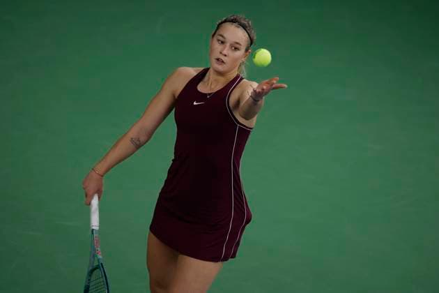 Czech tennis player Radka Zelnickova in action during the ITF W75 Winter Prague Open 2025 in Prague, Czech Republic, February 19, 2025. (CTKxPhoto PavelxLebeda) CTKPhotoF202502200000601  CTKPhotoF202502200000601