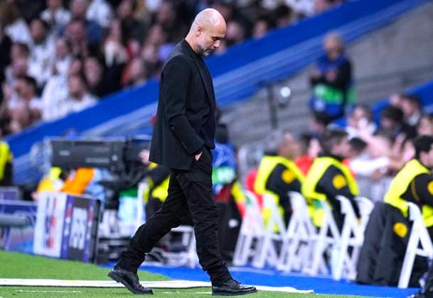 GUARDIOLA Pep Coach Team Manchester City UEFA Champions League Season 2024 2025 Match Real Madrid Manchester City 3 1 on 19 02 2025 in Madrid DFL REGULATIONS PROHIBIT ANY USE OF PHOTOGRAPHS as IMAGE SEQUENCES and or QUASI VIDEO Copyright: xLacixPerenyix