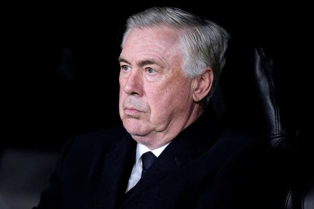 ANCELOTTI Carlo Coach Team Real Madrid UEFA Champions League Season 2024 2025 Match Real Madrid Manchester City 3 1 on 19 02 2025 in Madrid DFL REGULATIONS PROHIBIT ANY USE OF PHOTOGRAPHS as IMAGE SEQUENCES and or QUASI VIDEO Copyright: xLacixPerenyix