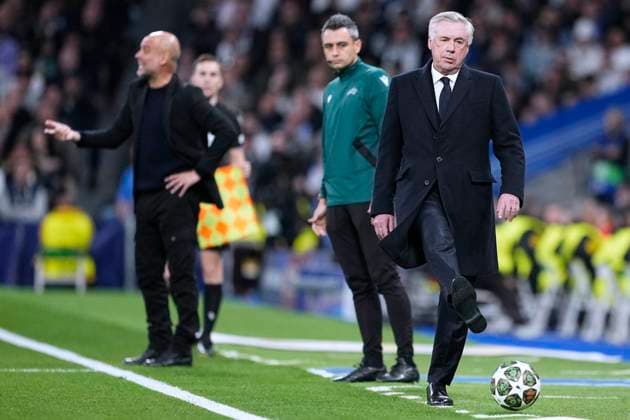 ANCELOTTI Carlo Coach Team Real Madrid UEFA Champions League Season 2024 2025 Match Real Madrid Manchester City 3 1 on 19 02 2025 in Madrid DFL REGULATIONS PROHIBIT ANY USE OF PHOTOGRAPHS as IMAGE SEQUENCES and or QUASI VIDEO Copyright: xLacixPerenyix