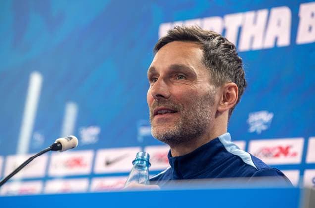 Soccer, Men, Season 2024 25, 2 Bundesliga, Hertha BSC, Press conference for the upcoming match against 1 FC Nürnberg, in the picture coach Stefan Leitl Hertha BSC , 20 02 2025, Copyright: xSebastianxRäppold MatthiasxKochx