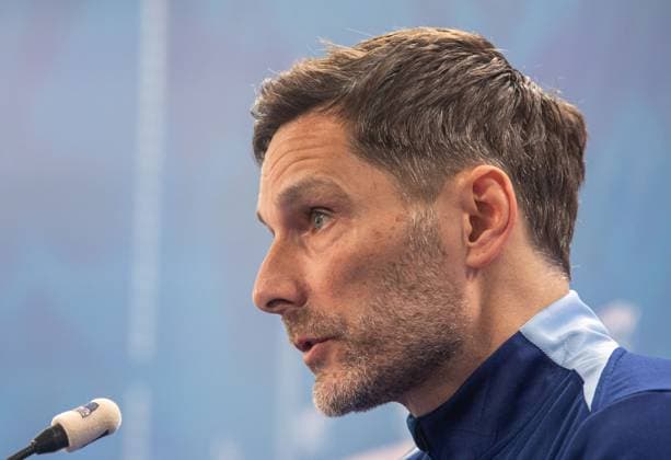 Soccer, Men, Season 2024 25, 2 Bundesliga, Hertha BSC, Press conference for the upcoming match against 1 FC Nürnberg, in the picture coach Stefan Leitl Hertha BSC , 20 02 2025, Copyright: xSebastianxRäppold MatthiasxKochx