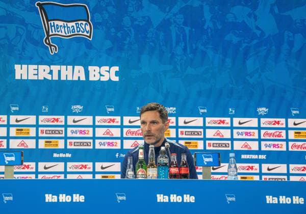Soccer, Men, Season 2024 25, 2 Bundesliga, Hertha BSC, Press conference for the upcoming match against 1 FC Nürnberg, in the picture coach Stefan Leitl Hertha BSC , 20 02 2025, Copyright: xSebastianxRäppold MatthiasxKochx
