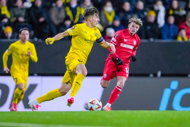 Football, European League Bodo Glimt Twente Bodo 20250220 Bodo Glimts Jostein Gundersen during the European League football match between Bodo Glimt and Twente at Aspmyra Stadium Photo Fredrik Varfjell NTB Bodo Norge EDITORIAL USE ONLY RESTRICTED USE FOR BETTING COMPANIES  Copyright: xFredrikxVarfjellx xNTBx