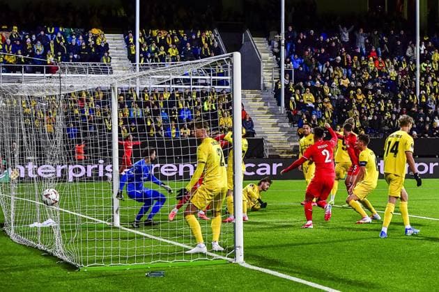 BODO, Aspmyra stadium, 20-02-2025 , season 2024 2025 , Europa League during the match Bodo Glimt - Twente.Bodo Glimt player Fredrik Sjovold scores own goal, 0-1. Bodo Glimt - Twente  x27954342x Copyright: