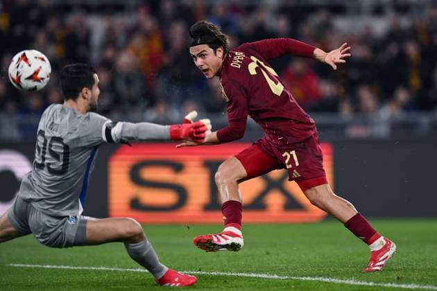 As Roma 20 02 2025 - Europa League Roma-Porto foto Antonello Sammarco Image nella foto: gol Paulo Dybala 