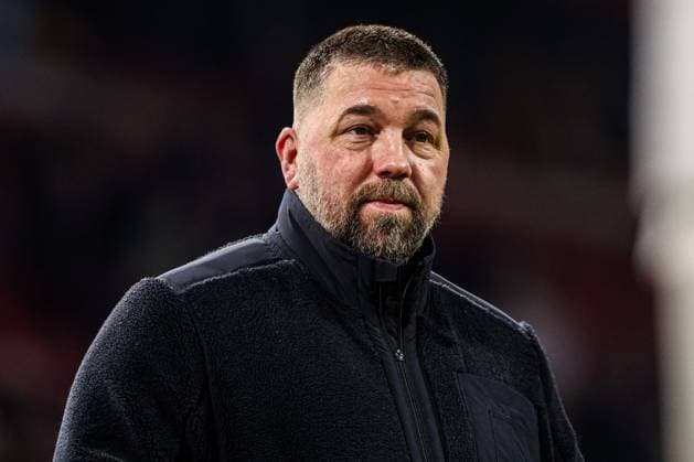 2025-02-20 AFC Ajax v R. Union Saint-Gilloise - UEFA Europa League 2024 25 League Knockout Play-off Second Leg AMSTERDAM, NETHERLANDS - FEBRUARY 20: analyst Theo Janssen looks on during the UEFA Europa League 2024 25 League Knockout Play-off Second Leg match between AFC Ajax and R. Union Saint-Gilloise at Johan Cruijff Arena on February 20, 2025 in Amsterdam, Netherlands. Amsterdam Johan Cruijff Arena Netherlands Content not available for redistribution in The Netherlands directly or indirectly through any third parties. Copyright: xBenxGalx