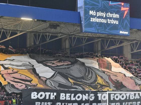 FC Viktoria Plzen fans choreo during the UEFA Europa League, 2nd round match: FC Viktoria Plzen vs Ferencvaros Budapest, in Pilsen, Czech Republic, on February 20, 2025. (CTKxPhoto MiroslavxChaloupka) CTKPhotoP2025022008837  CTKPhotoP2025022008837