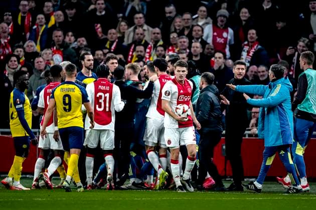 AFC Ajax Amsterdam defender Anton Gaaei during the match Ajax Union SG at the Johan Cruijff ArenA for the UEFA Europa League Knockout phase play offs 2nd leg season 2024 2025 in AMSTERDAM, Netherlands on 20 february 2025, photo by Marcel van Dorst EYE4images DeFodi Images