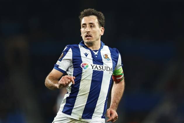 Fußball, EL, Real Sociedad San Sebastian - FC Midtjylland Mikel Oyarzabal (Sociedad), FEBRUARY 20, 2025 - Football Soccer : UEFA Europa League Knockout phase play-offs 2nd leg match between Real Sociedad 5-2 FC Midtjylland at the Reale Arena in San Sebastian, Spain. Noxthirdxpartyxsales  (282392659)