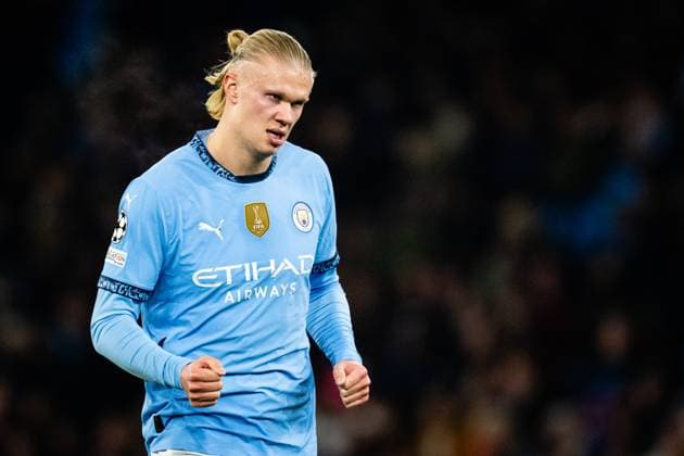 UEFA Champions League: Manchester City F.C. v Feyenoord Manchester - Erling Haaland of Manchester City during the fifth round of new format of the UEFA Champions League 2024 2025. The match is set between Manchester City and Feyenoord at Etihad Stadium on 26 November 2024 in Manchester, England. Copyright: xYannickxVerhoevenx