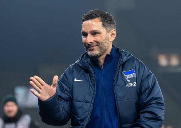 Soccer, Men, Season 2024 2025, 2 Bundesliga 23 Matchday , Hertha BSC 1 FC Nürnberg, Coach Stefan Leitl Hertha BSC , 21 02 2025, Copyright: xSebastianxRäppold MatthiasxKochx