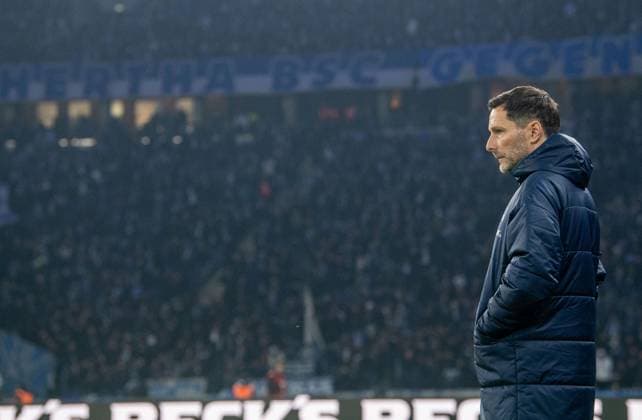 Soccer, Men, Season 2024 2025, 2 Bundesliga 23 Matchday , Hertha BSC 1 FC Nürnberg, Coach Stefan Leitl Hertha BSC , 21 02 2025, Copyright: xSebastianxRäppold MatthiasxKochx