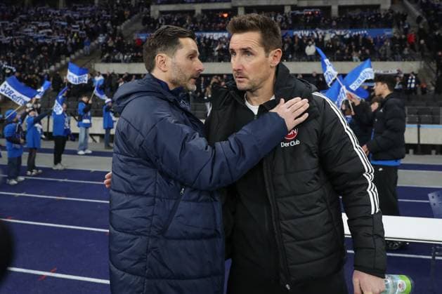 21 02 2025, xtgx, Soccer 2 Bundesliga, Hertha BSC Berlin 1 FC Nuernberg emspor, v l Stefan Leitl Hertha, Trainer , Miroslav Klose Nuernberg, Trainer DFL DFB REGULATIONS PROHIBIT ANY USE OF PHOTOGRAPHS as IMAGE SEQUENCES and or QUASI VIDEO Berlin