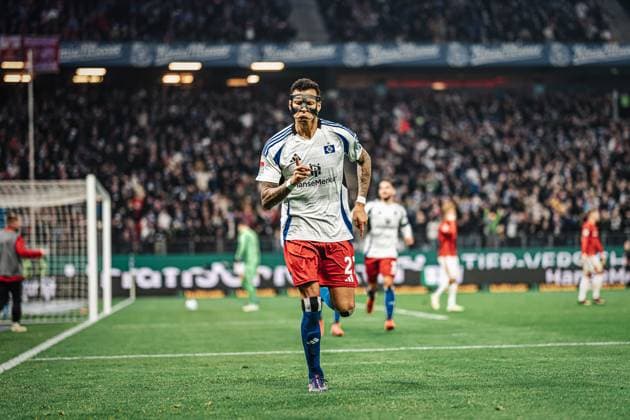 Soccer Men Season 2024 2025 2 Soccer Bundesliga 23 Matchday Hamburger SV vs 1 FC Kaiserslautern 21 02 2025 Goal celebration Davie Selke 27, HSV to 2 0 Hamburg Volksparkstadion Hamburg Germany