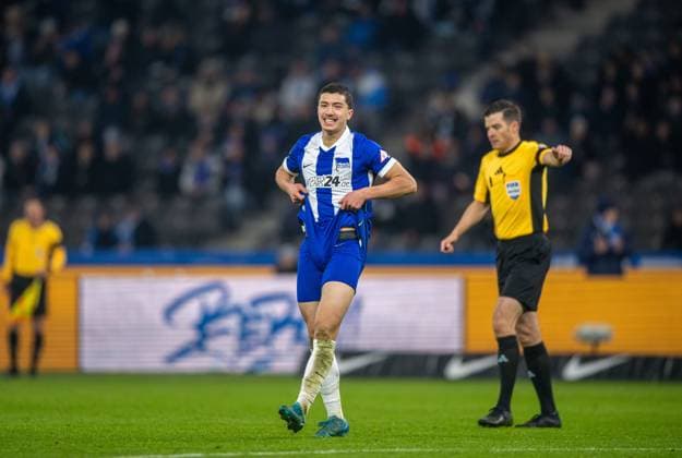 Soccer, Men, Season 2024 2025, 2 Bundesliga 23 Matchday , Hertha BSC 1 FC Nürnberg, Ibrahim Maza Hertha BSC , 21 02 2025, Copyright: xSebastianxRäppold MatthiasxKochx
