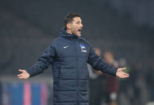 Soccer, Men, Season 2024 2025, 2 Bundesliga 23 Matchday , Hertha BSC 1 FC Nürnberg, Coach Stefan Leitl Hertha BSC , 21 02 2025, Copyright: xSebastianxRäppold MatthiasxKochx