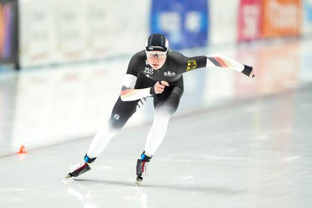 2025-02-22 - ISU World Cup Speed skating, Eisschnelllauf 5 TOMASZOW MAZOWIECKI, POLAND - FEBRUARY 22: Josephine Schlörb of Germany during the ISU World Cup Speed Skating 5 at the Arena Lodowa on February 22, 2025 in Tomaszow Mazowiecki, Poland Tomaszow Mazowiecki Arena Lodowa Poland Content not available for redistribution in The Netherlands directly or indirectly through any third parties. Copyright: xAndrexWeeningx