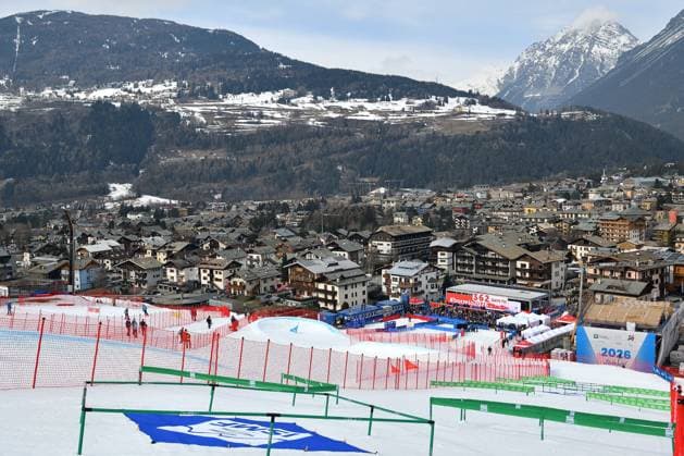 View of Bormio from the race track during ISMF World Cup - Ski Mountaineering, Ski Mountaineering race in Bormio, Italy, February 22 2025  Copyright: xDavidexVaninetti IPAxSportx xipa-agency.netx xx IPA_54406573 IPA_Agency_IPA54406573