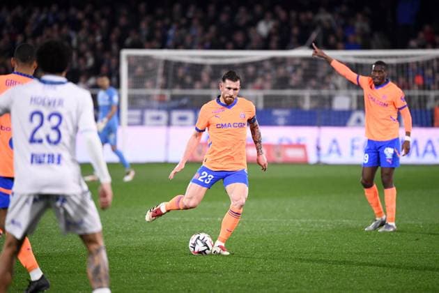 AJ Auxerre v Olympique de Marseille - Ligue 1 McDonald s 2024 2025 23 Pierre-Emile HOJBJERG (om) during the Ligue 1 McDonald s match between Auxerre and Marseille at Stade Abbe Deschamps on February 22, 2025 in Auxerre, France. Auxerre France  Copyright: xFEPx 776286372