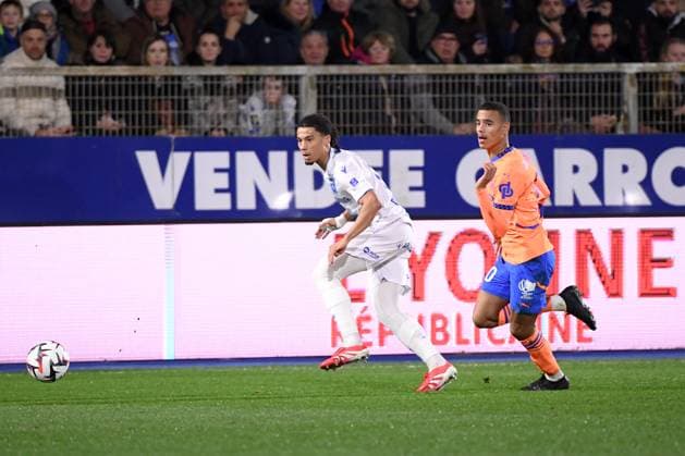AJ Auxerre v Olympique de Marseille - Ligue 1 McDonald s 2024 2025 92 Clement AKPA (aja) - 10 Mason GREENWOOD (om) during the Ligue 1 McDonald s match between Auxerre and Marseille at Stade Abbe Deschamps on February 22, 2025 in Auxerre, France. Auxerre France  Copyright: xFEPx 776286372