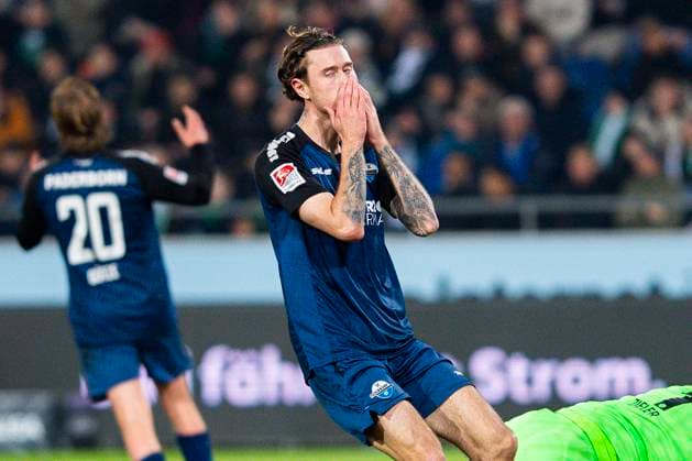 22 02 2025 Soccer, 2024 2025, 2 Bundesliga, 21 Matchday, Hannover 96 SC Paderborn 07 Calvin Brackelmann Paderborn DFL REGULATIONS PROHIBIT ANY USE OF PHOTOGRAPHS AS IMAGE SEQUENCES AND OR QUASI VIDEO Hannover Lower Saxony Germany Heinz von Heiden Arena