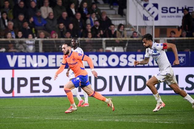 AJ Auxerre v Olympique de Marseille - Ligue 1 McDonald s 2024 2025 09 Amine GOUIRI (om) during the Ligue 1 McDonald s match between Auxerre and Marseille at Stade Abbe Deschamps on February 22, 2025 in Auxerre, France. Auxerre France  Copyright: xFEPx 776286372