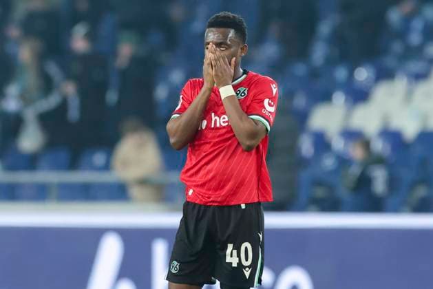 Rabbi Matondo Hannover 96 looks dejected, 2 Bundesliga, Hannover 96 vs SC Paderborn 07, Heinz von Heiden Arena, February 22, 2025 in Hanover, Germany Photo by Marco Steinbrenner DeFodi Images Rabbi Matondo Hannover 96 looks dejected, 2 Bundesliga, Hannover 96 vs SC Paderborn 07, Heinz von Heiden Arena, February 22, 2025 in Hanover, Germany Photo by Marco Steinbrenner DeFodi Images DFB DFL REGULATIONS PROHIBIT ANY USE OF PHOTOGRAPHS AS IMAGE SEQUENCES AND OR QUASI VIDEO
