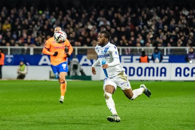 FOOTBALL :AJ Auxerre vs Olympique de Marseille - Ligue 1 - JournÃ e 23 - 21 02 2025 Hamed Junior TraorÃ (AJ Auxerre) AuxerreFrance  Copyright: xBaptistexAutissierx