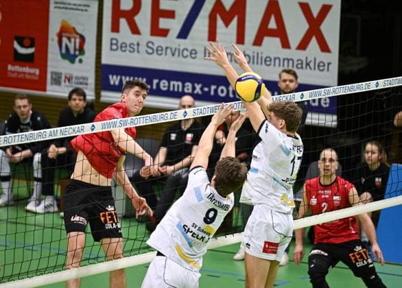 Volleyball 2 Bundesliga season 2024 2025 22 02 2024 TV Rottenburg SV Schwaig Maik Trautmann li, TV Rottenburg
