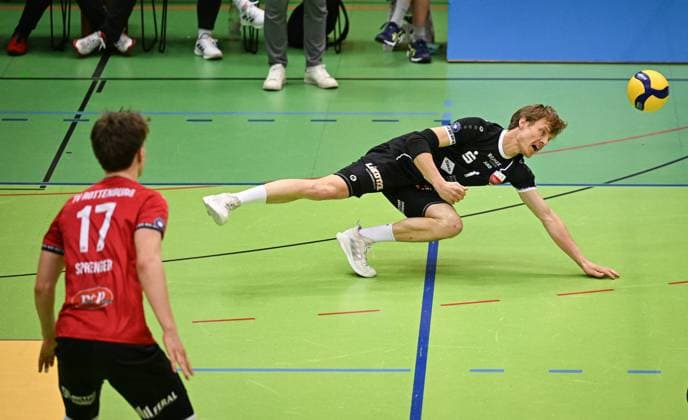 Volleyball 2 Bundesliga season 2024 2025 22 02 2024 TV Rottenburg SV Schwaig Dirk Mehlberg re, TV Rottenburg
