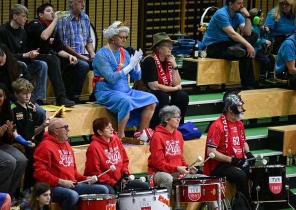 Volleyball 2 Bundesliga Season 2024 2025 22 02 2024 TV Rottenburg SV Schwaig TV Rottenburg Drummers and fans
