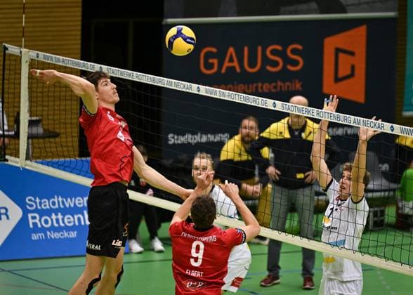 Volleyball 2 Bundesliga season 2024 2025 22 02 2024 TV Rottenburg SV Schwaig Jan Huber li, TV Rottenburg