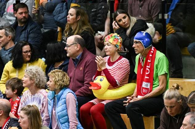Volleyball 2 Bundesliga season 2024 2025 22 02 2024 TV Rottenburg SV Schwaig TV Rottenburg Drummers and fans