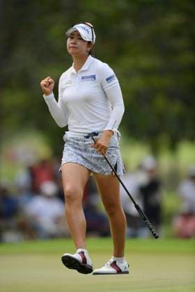 LPGA, Golf Damen Thailand 2025 A Lim Kim of South Korea reacts after scoring a birdie during round 4 of the Honda LPGA Thailand 2025 at Siam Country Club Old Course in Pattaya, Chonburi, Thailand, on February 23, 2025. Pattaya Chonburi Thailand  Copyright: xVachiraxVachirax originalFilename:kalong-lpgathai250223_npKeq.jpg