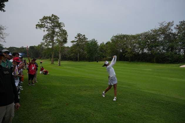 LPGA, Golf Damen Thailand 2025 A Lim Kim of South Korea plays her approach shot during round 4 of the Honda LPGA Thailand 2025 at Siam Country Club Old Course on February 23, 2025, in Pattaya, Chonburi, Thailand. Pattaya Chonburi Thailand  Copyright: xVachiraxVachirax originalFilename:kalong-lpgathai250223_npxNd.jpg