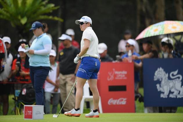 LPGA, Golf Damen Thailand 2025 Akie Iwai of Japan plays her tee shot during round 4 of the Honda LPGA Thailand 2025 at Siam Country Club Old Course on February 23, 2025, in Pattaya, Chonburi, Thailand. Pattaya Chonburi Thailand  Copyright: xVachiraxVachirax originalFilename:kalong-lpgathai250223_npbai.jpg