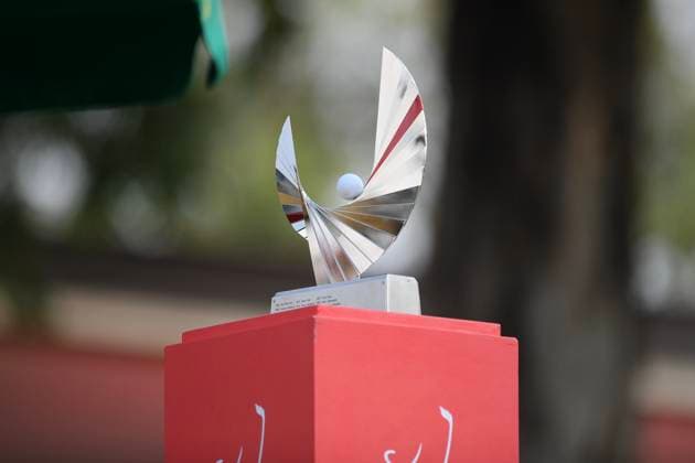 LPGA, Golf Damen Thailand 2025 A Honda LPGA Trophy is displayed at the 1st hole during round 4 of the Honda LPGA Thailand 2025 at Siam Country Club Old Course in Pattaya, Chonburi, Thailand, on February 23, 2025. Pattaya Chonburi Thailand  Copyright: xVachiraxVachirax originalFilename:kalong-lpgathai250223_npL7C.jpg
