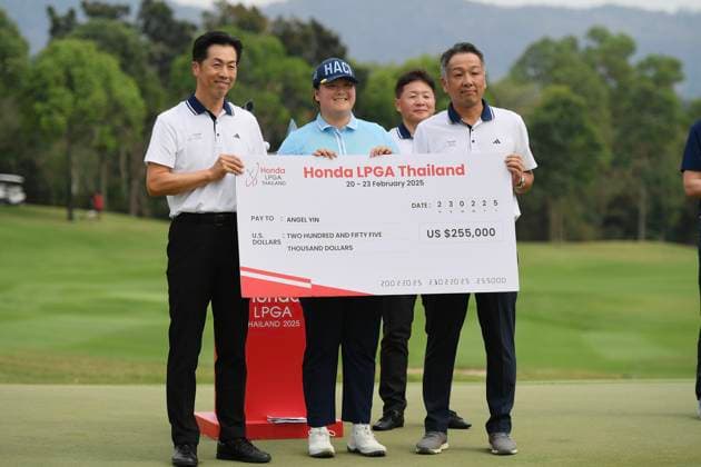 LPGA, Golf Damen Thailand 2025 Angel Yin of the USA wins the Honda LPGA Thailand 2025 at Siam Country Club Old Course in Pattaya, Chonburi, Thailand, on February 23, 2025. Pattaya Chonburi Thailand  Copyright: xVachiraxVachirax originalFilename:kalong-lpgathai250223_nptWb.jpg