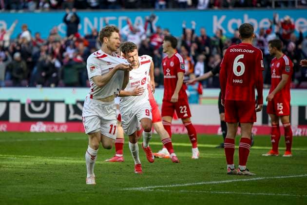 Köln, Deutschland, 23.02.25: Florian Kainz (1. FC Köln) Torjubel, jubelt nach seinem Treffer zum 1:0 waehrend des Spiels der 2. Bundesliga zwischen 1. FC Köln vs Fortuna Düsseldorf im RheinEnergieStadion Köln RheinEnergieStadion North Rhine-Westphalia Germany Copyright: xBrauer-Fotoagenturx xAdrianxSchlx